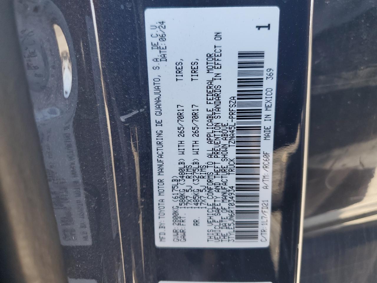 2024 Toyota Tacoma Double Cab VIN: 3TYLE5JN6RT034934 Lot: 84297445