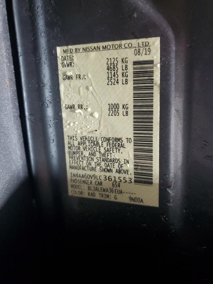 2020 Nissan Maxima Sl VIN: 1N4AA6DV9LC361553 Lot: 81200005