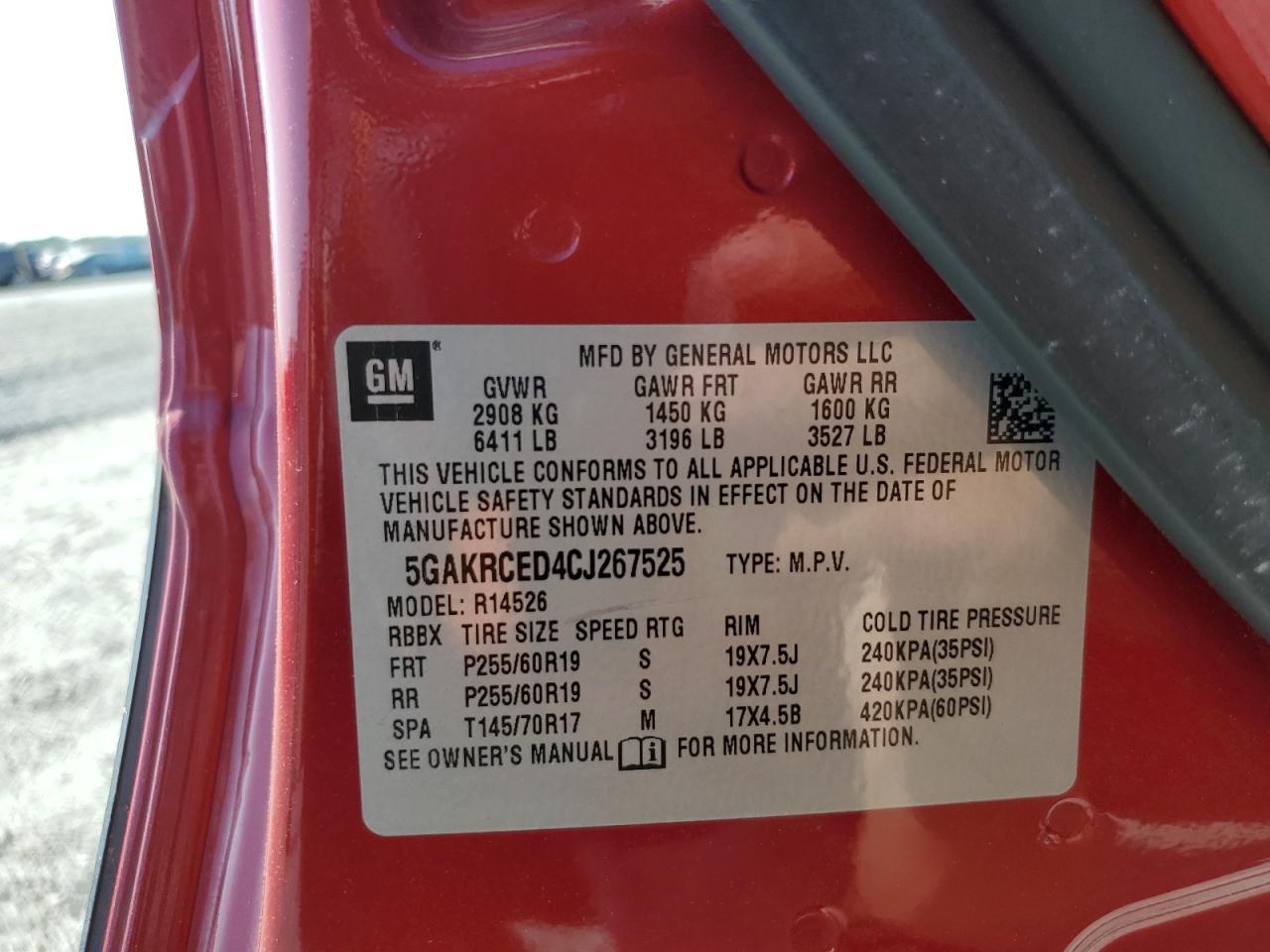 2017 Buick Enclave VIN: 5GAKRCED4CJ267525 Lot: 83812935