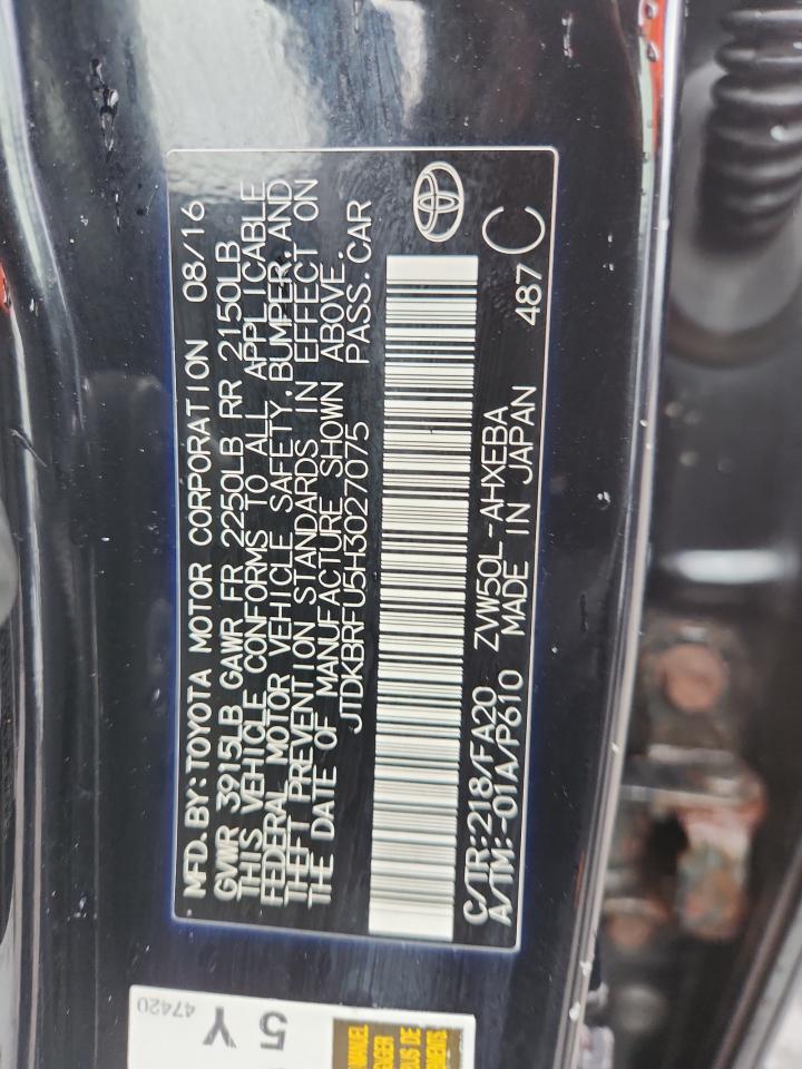 2017 Toyota Prius VIN: JTDKBRFU5H3027075 Lot: 84194855