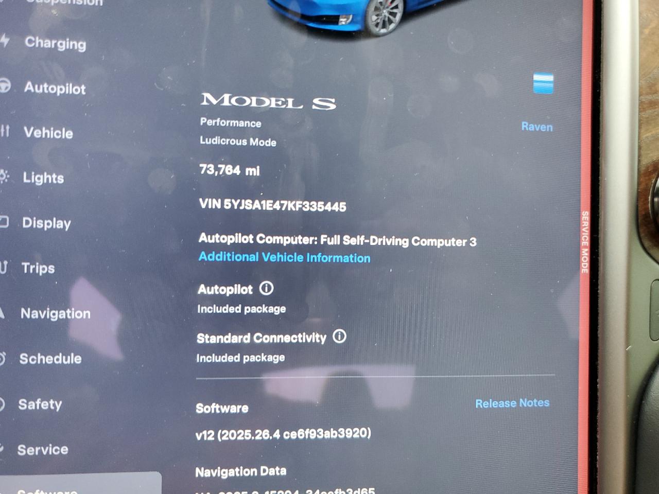 2019 Tesla Model S VIN: 5YJSA1E47KF335445 Lot: 71720555