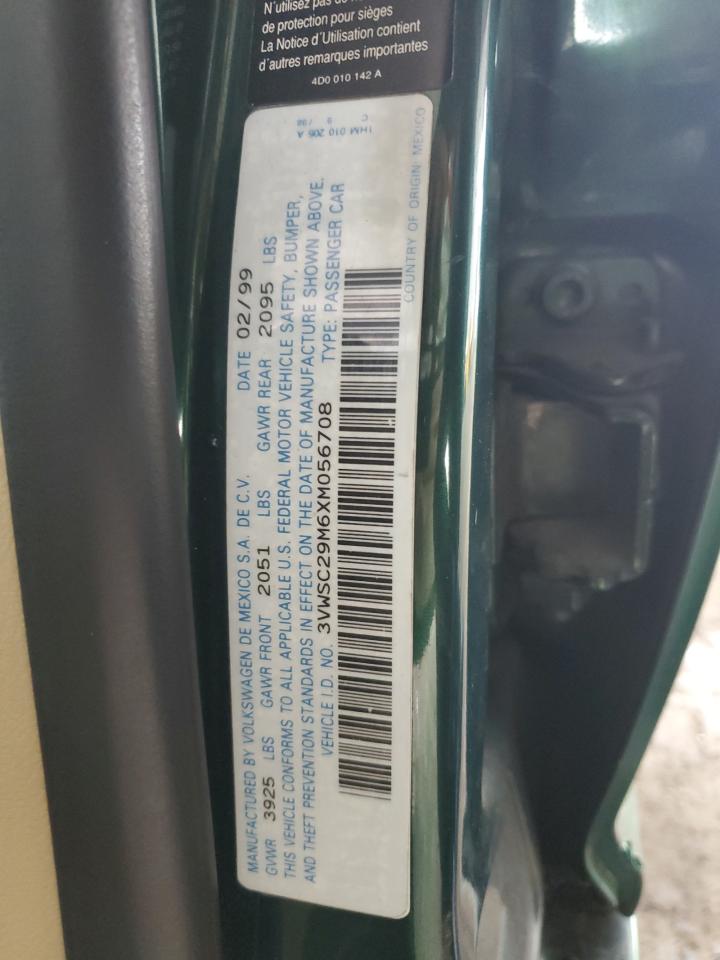 1999 Volkswagen Jetta Gls VIN: 3VWSC29M6XM056708 Lot: 80001345