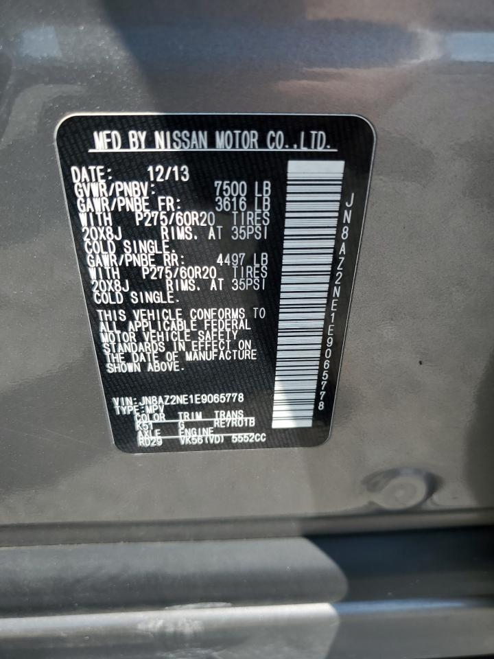 2014 Infiniti Qx80 VIN: JN8AZ2NE1E9065778 Lot: 81268085