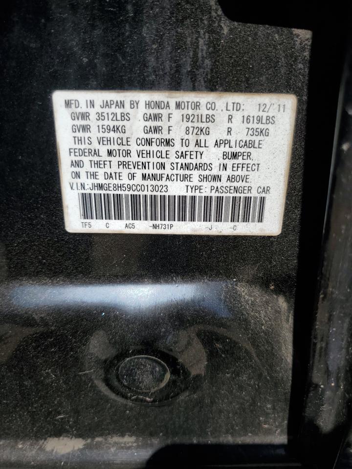 2012 Honda Fit Sport VIN: JHMGE8H59CC013023 Lot: 80012665