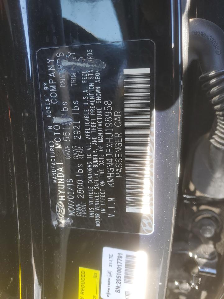 2017 Genesis G80 Base VIN: KMHGN4JEXHU198958 Lot: 70926595