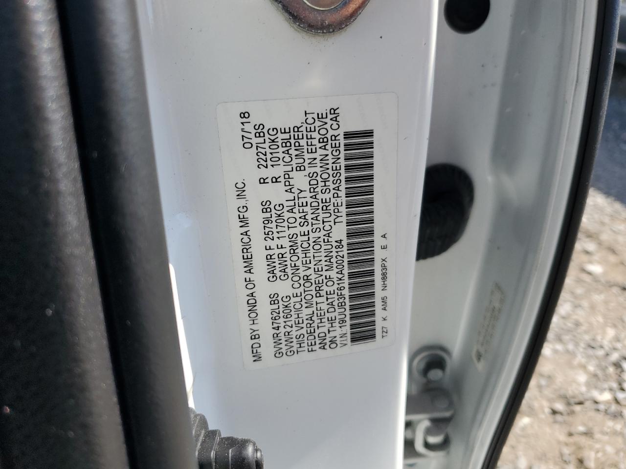 2019 Acura Tlx Technology VIN: 19UUB3F61KA002184 Lot: 80648575