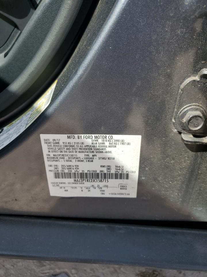 2018 Ford Ecosport S VIN: MAJ3P1RE2JC158715 Lot: 80656125