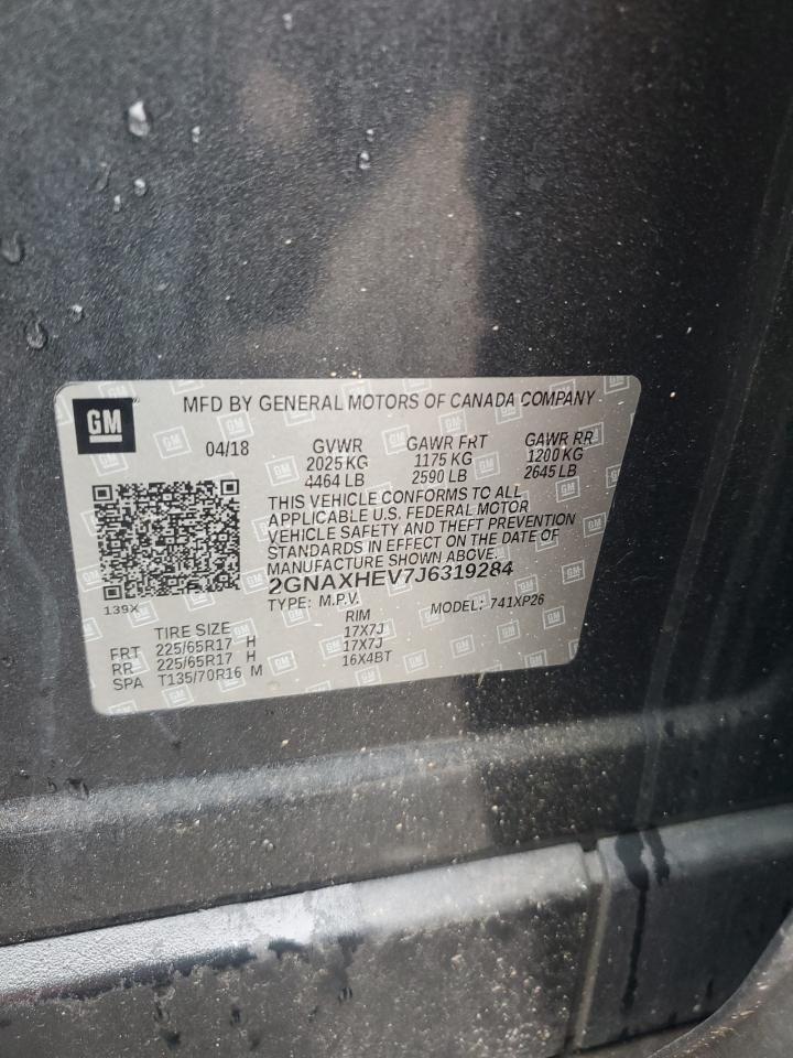 2018 Chevrolet Equinox Ls VIN: 2GNAXHEV7J6319284 Lot: 83993745