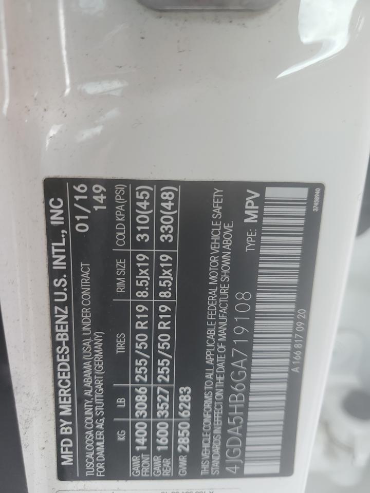 2016 Mercedes-Benz Gle 350 4Matic VIN: 4JGDA5HB6GA719108 Lot: 83791645