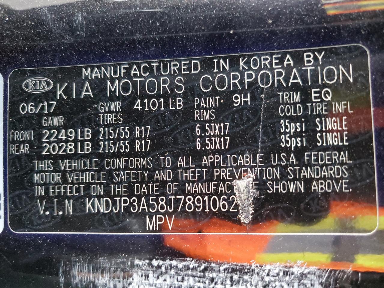 2018 Kia Soul + VIN: KNDJP3A58J7891062 Lot: 81431775