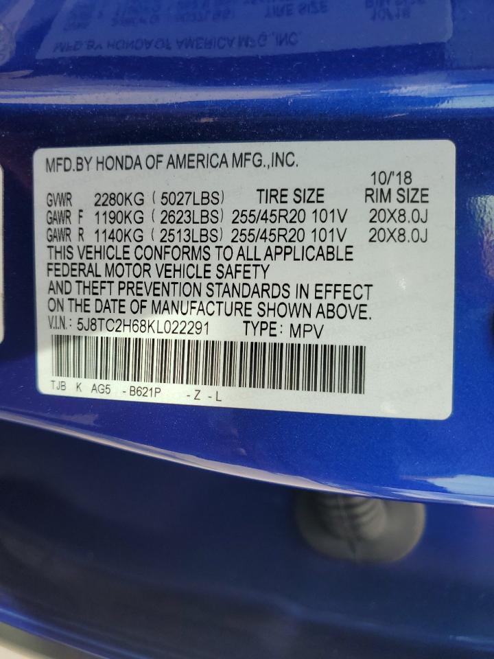 2019 Acura Rdx A-Spec VIN: 5J8TC2H68KL022291 Lot: 80482345