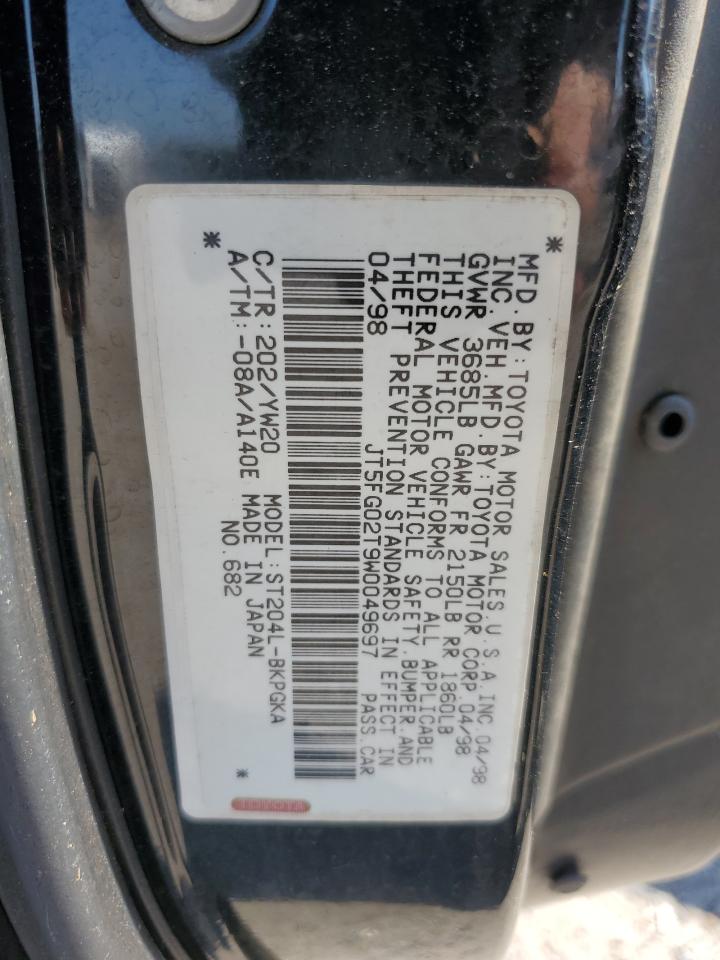1998 Toyota Celica Gt VIN: JT5FG02T9W0049697 Lot: 80792425