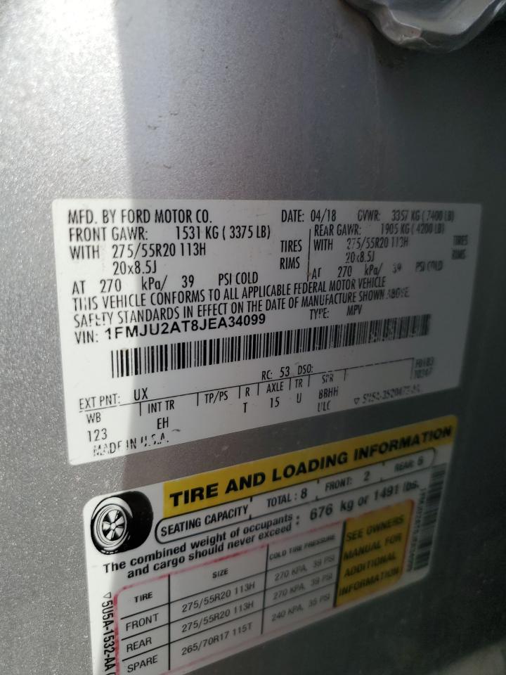 2018 Ford Expedition Limited VIN: 1FMJU2AT8JEA34099 Lot: 83957235