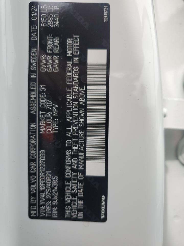 2024 Volvo Xc90 Plus VIN: YV4L12PE0R1227099 Lot: 84586325
