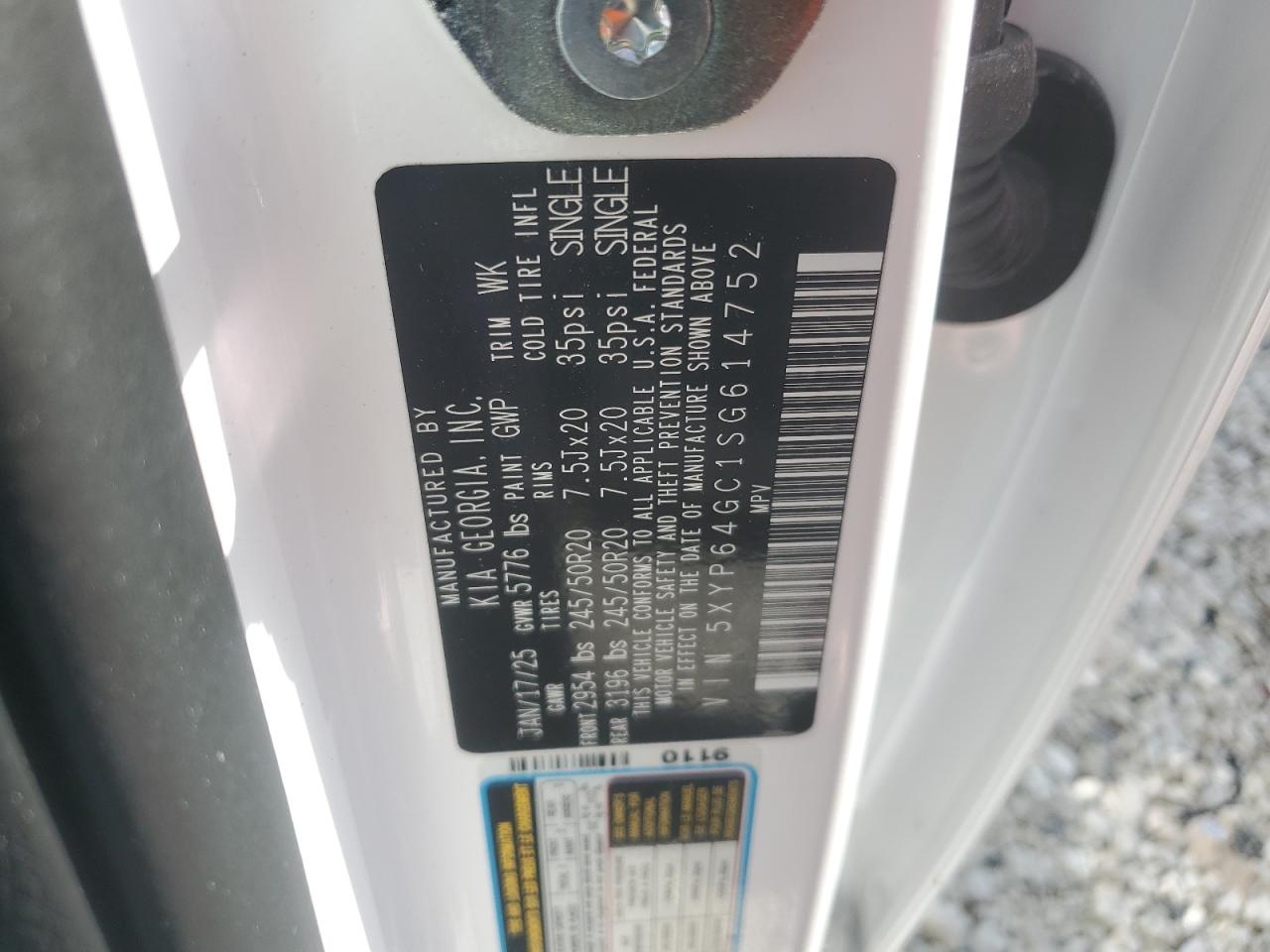 2025 Kia Telluride S VIN: 5XYP64GC1SG614752 Lot: 80294925