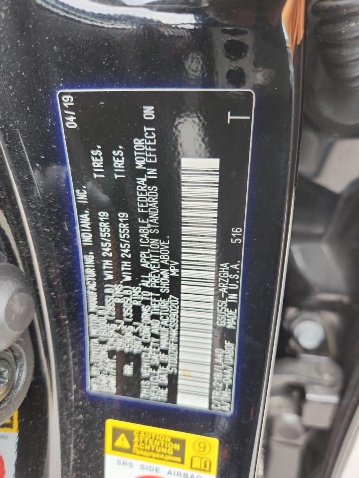 2019 Toyota Highlander Limited VIN: 5TDDZRFH4KS990207 Lot: 71524705