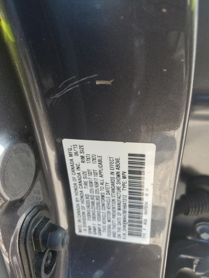 2015 Honda Cr-V Exl VIN: 2HKRM4H78FH647312 Lot: 81962805