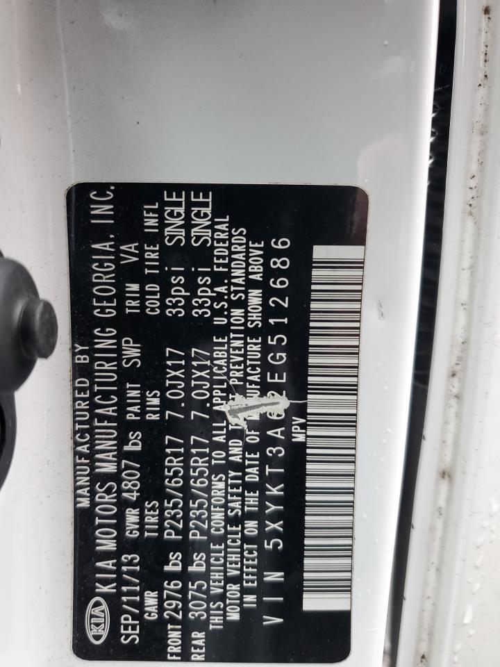 2014 Kia Sorento Lx VIN: 5XYKT3A62EG512686 Lot: 82104995