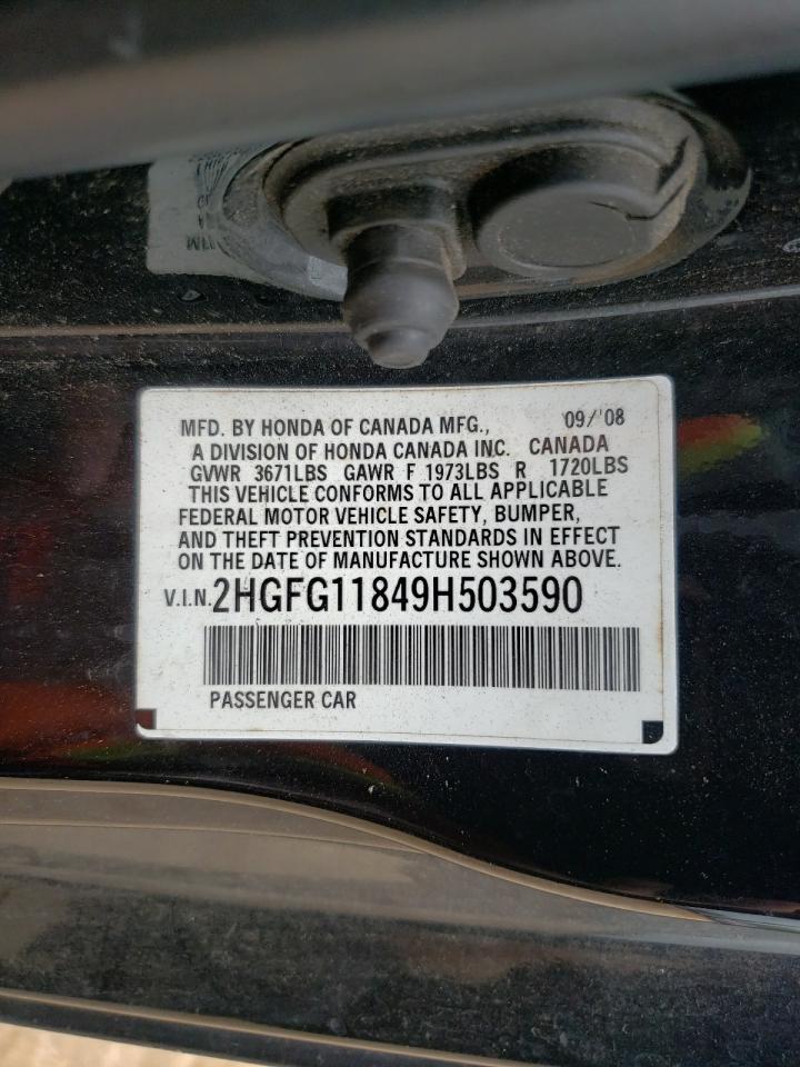 2009 Honda Civic Ex VIN: 2HGFG11849H503590 Lot: 81825945