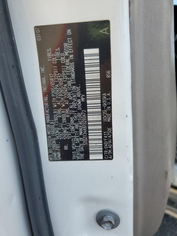 2007 Toyota Sequoia Sr5 VIN: 5TDZT34A97S293472 Lot: 84484355