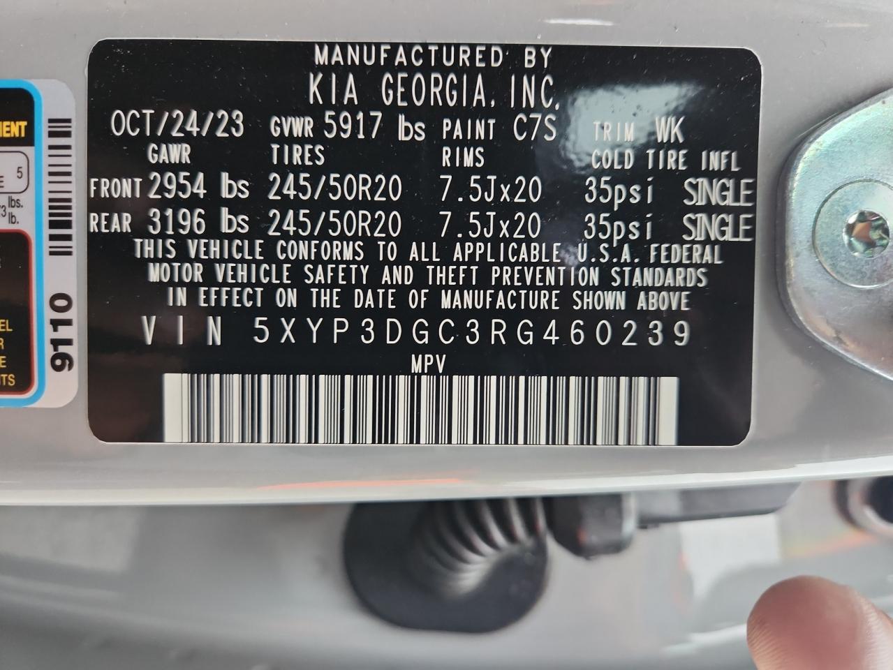 2024 Kia Telluride Ex VIN: 5XYP3DGC3RG460239 Lot: 80366055