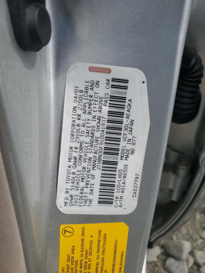 2001 Lexus Ls 430 VIN: JTHBN30F910041937 Lot: 70424525