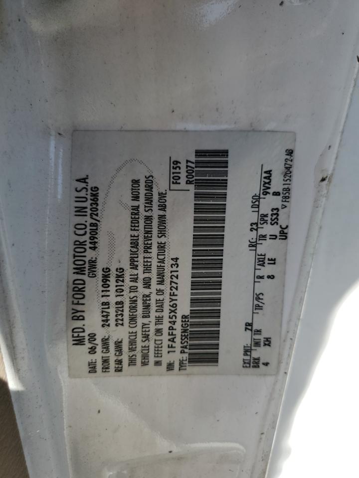 2000 Ford Mustang Gt VIN: 1FAFP45X6YF272134 Lot: 80076545