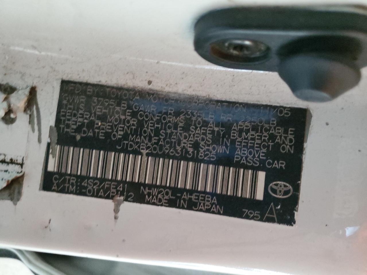 2006 Toyota Prius VIN: JTDKB20U963131825 Lot: 80918915