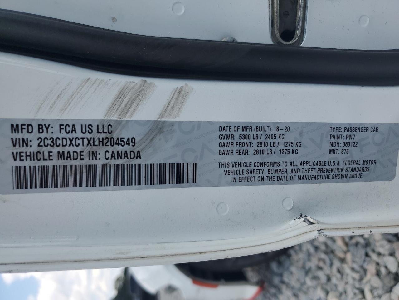 2020 Dodge Charger R/T VIN: 2C3CDXCTXLH204549 Lot: 80477615