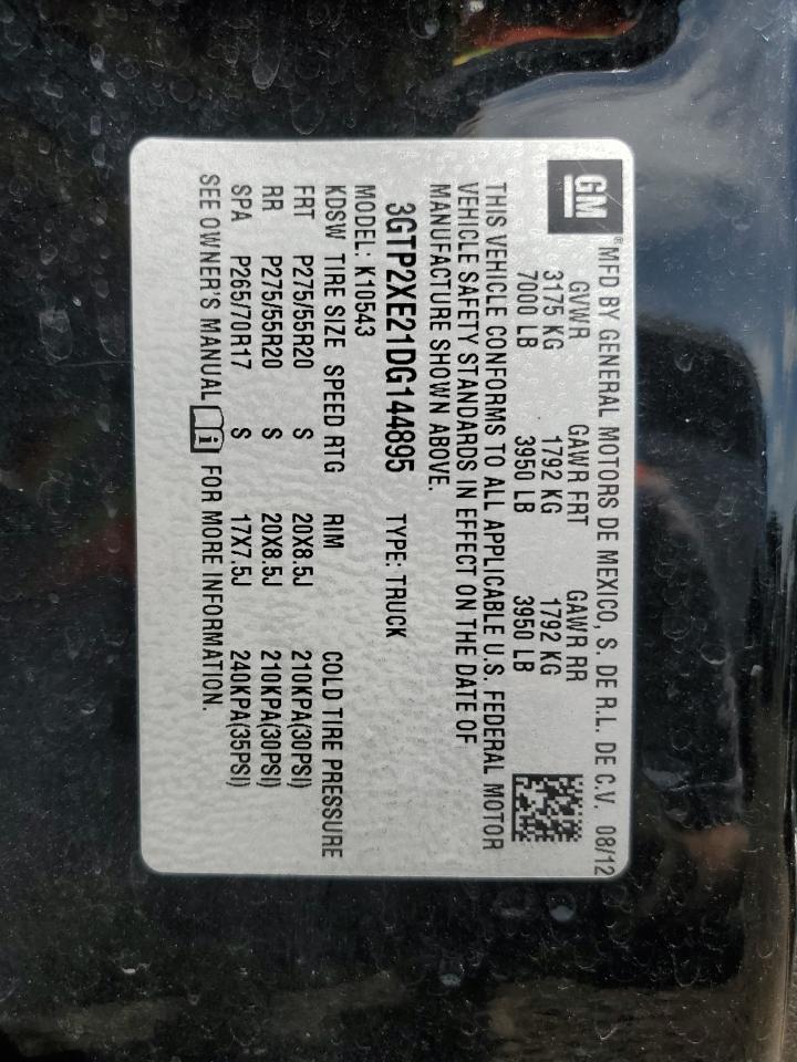 2013 GMC Sierra K1500 Denali VIN: 3GTP2XE21DG144895 Lot: 72055455