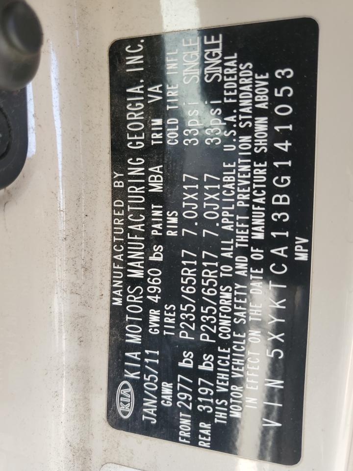 2011 Kia Sorento Base VIN: 5XYKTCA13BG141053 Lot: 81448055