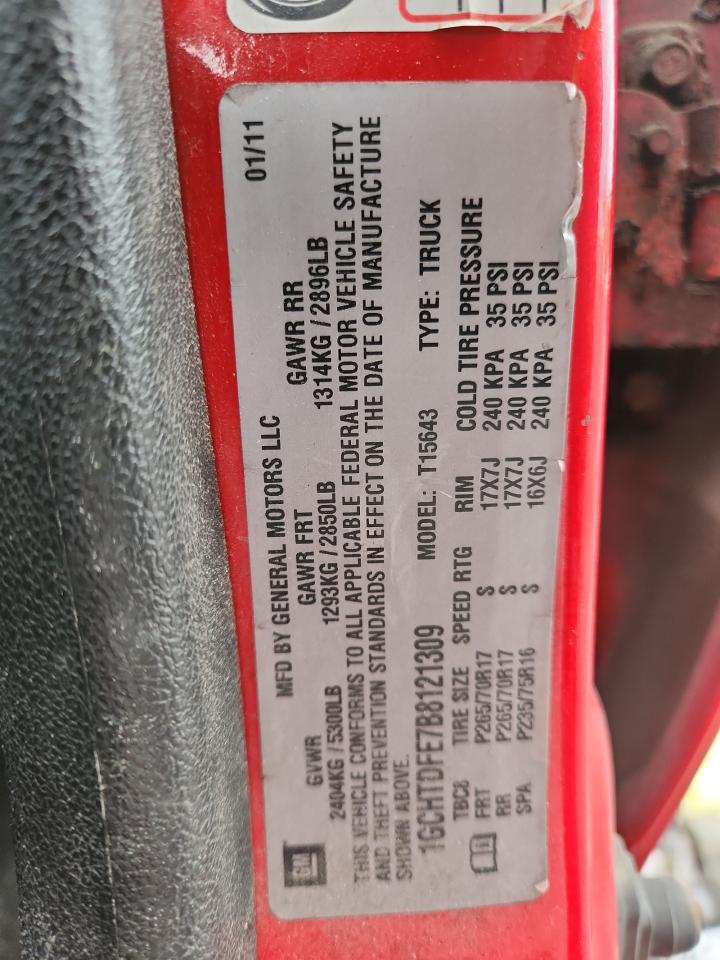 2011 Chevrolet Colorado Lt VIN: 1GCHTDFE7B8121309 Lot: 80878135