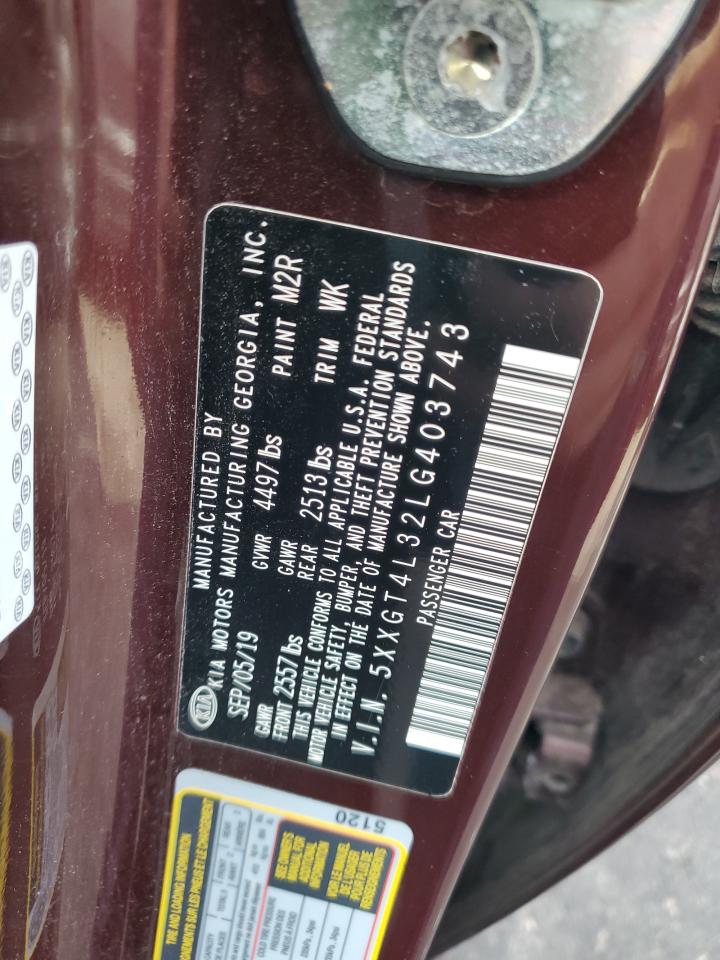 2020 Kia Optima Lx VIN: 5XXGT4L32LG403743 Lot: 84400445