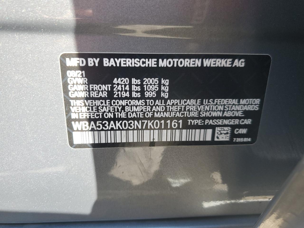 2022 BMW 228I VIN: WBA53AK03N7K01161 Lot: 72085705