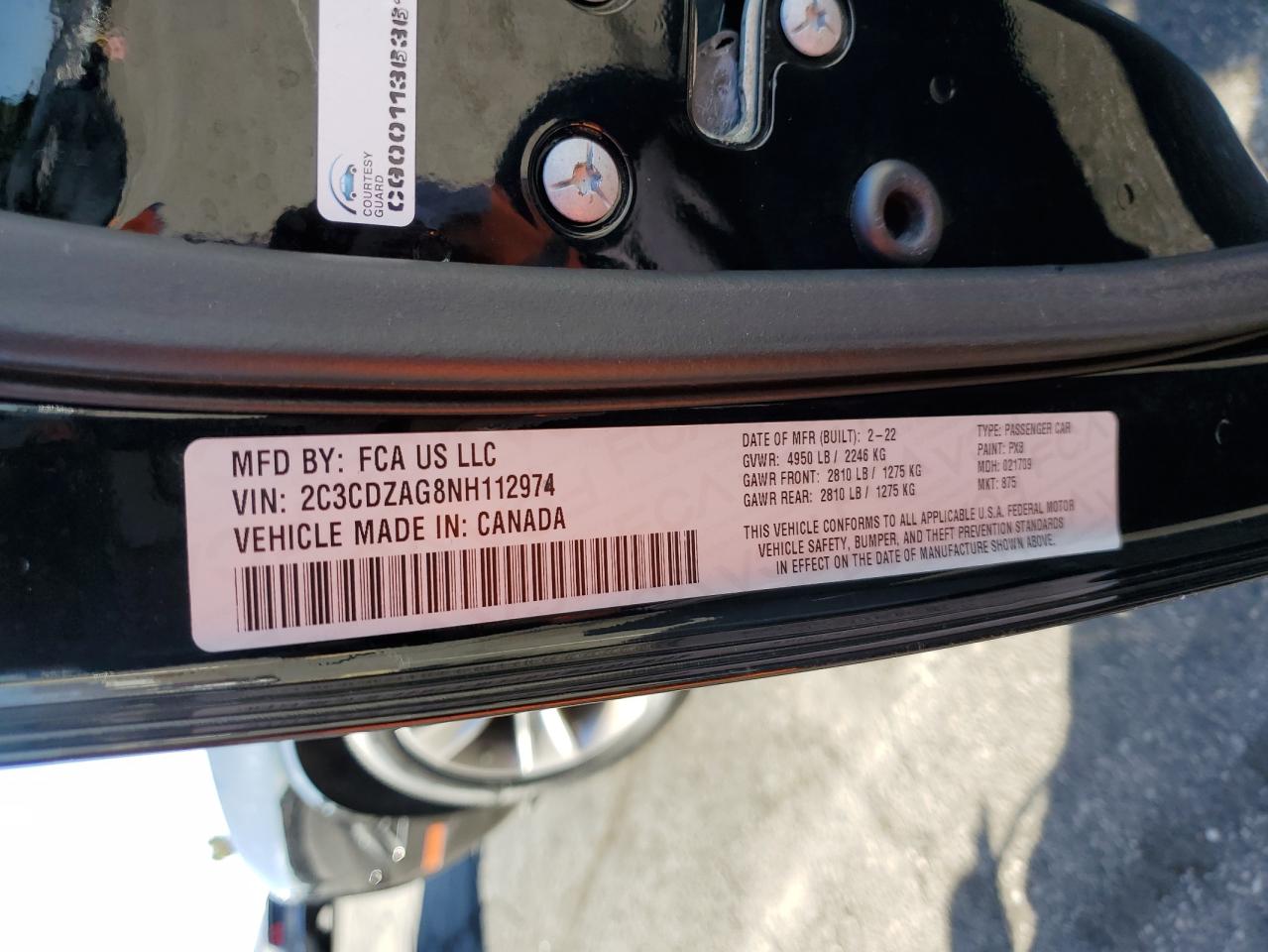 2022 Dodge Challenger Sxt VIN: 2C3CDZAG8NH112974 Lot: 83757345