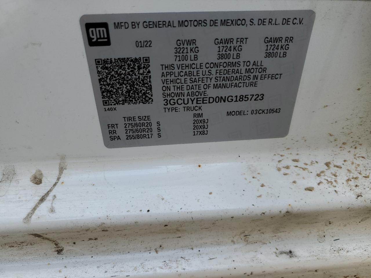 2022 Chevrolet Silverado Ltd K1500 Rst VIN: 3GCUYEED0NG185723 Lot: 80625785