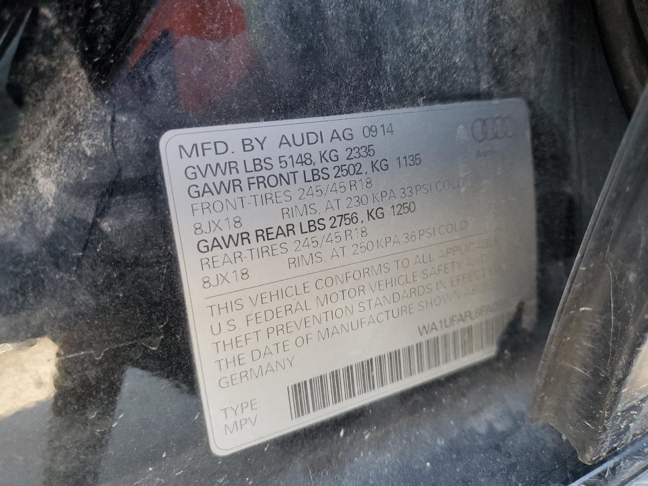 2015 Audi A4 Allroad Premium Plus VIN: WA1UFAFL8FA039696 Lot: 80528745