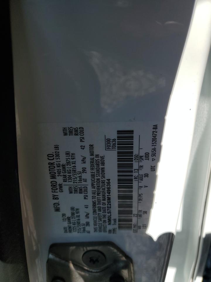 2021 Ford Transit Connect Xl VIN: NM0LS7E26M1496364 Lot: 70837415