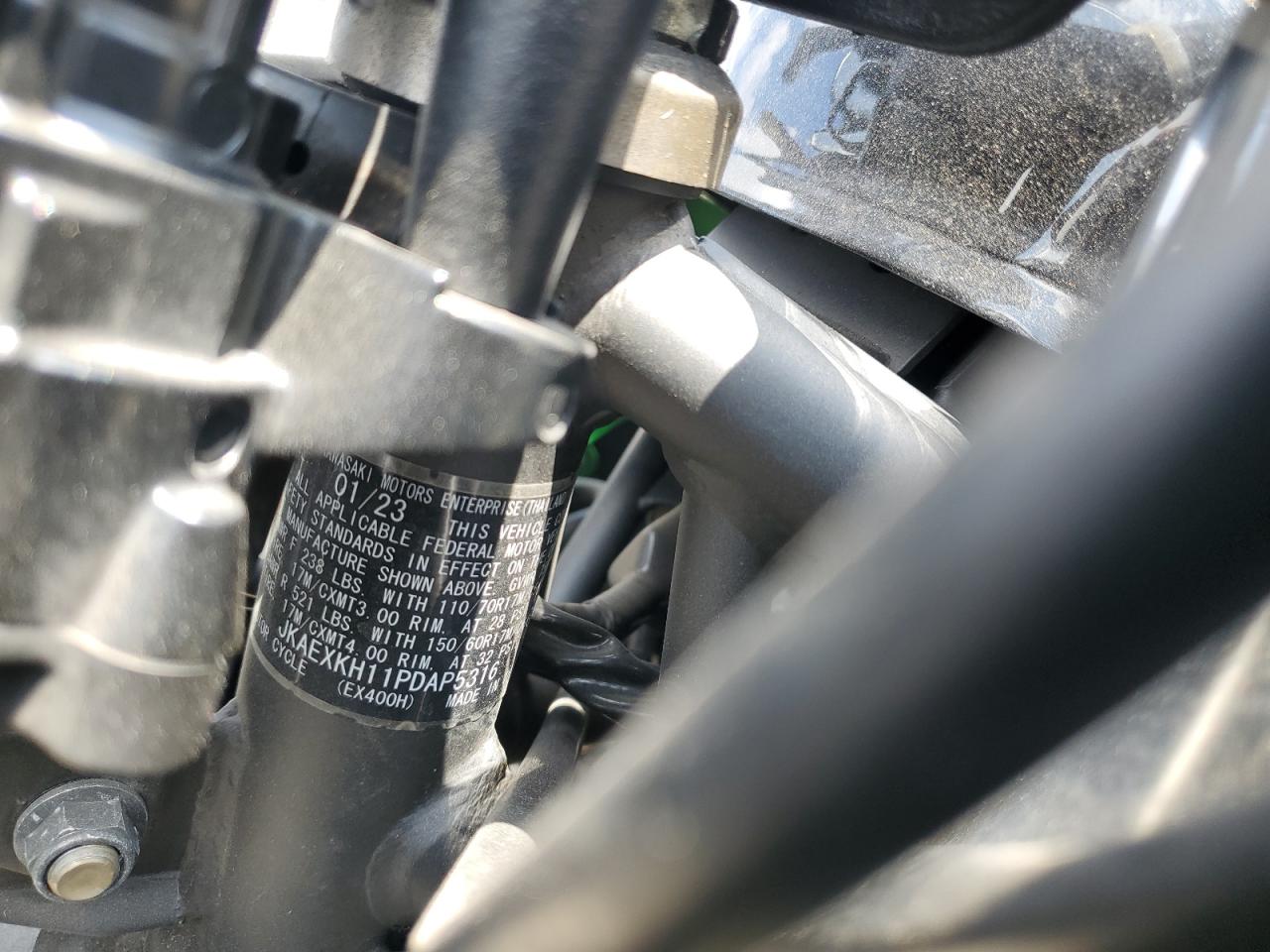 2023 Kawasaki Ex400 VIN: JKAEXKH11PDAP5316 Lot: 71749965