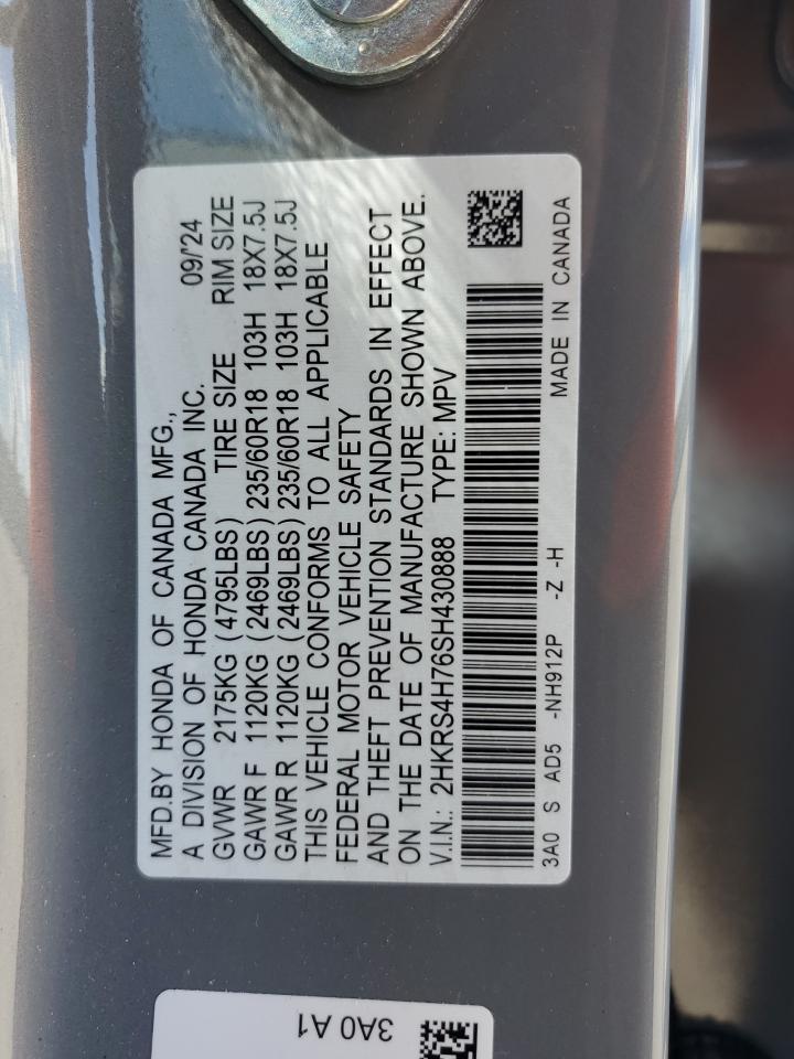2025 Honda Cr-V Exl VIN: 2HKRS4H76SH430888 Lot: 71086105