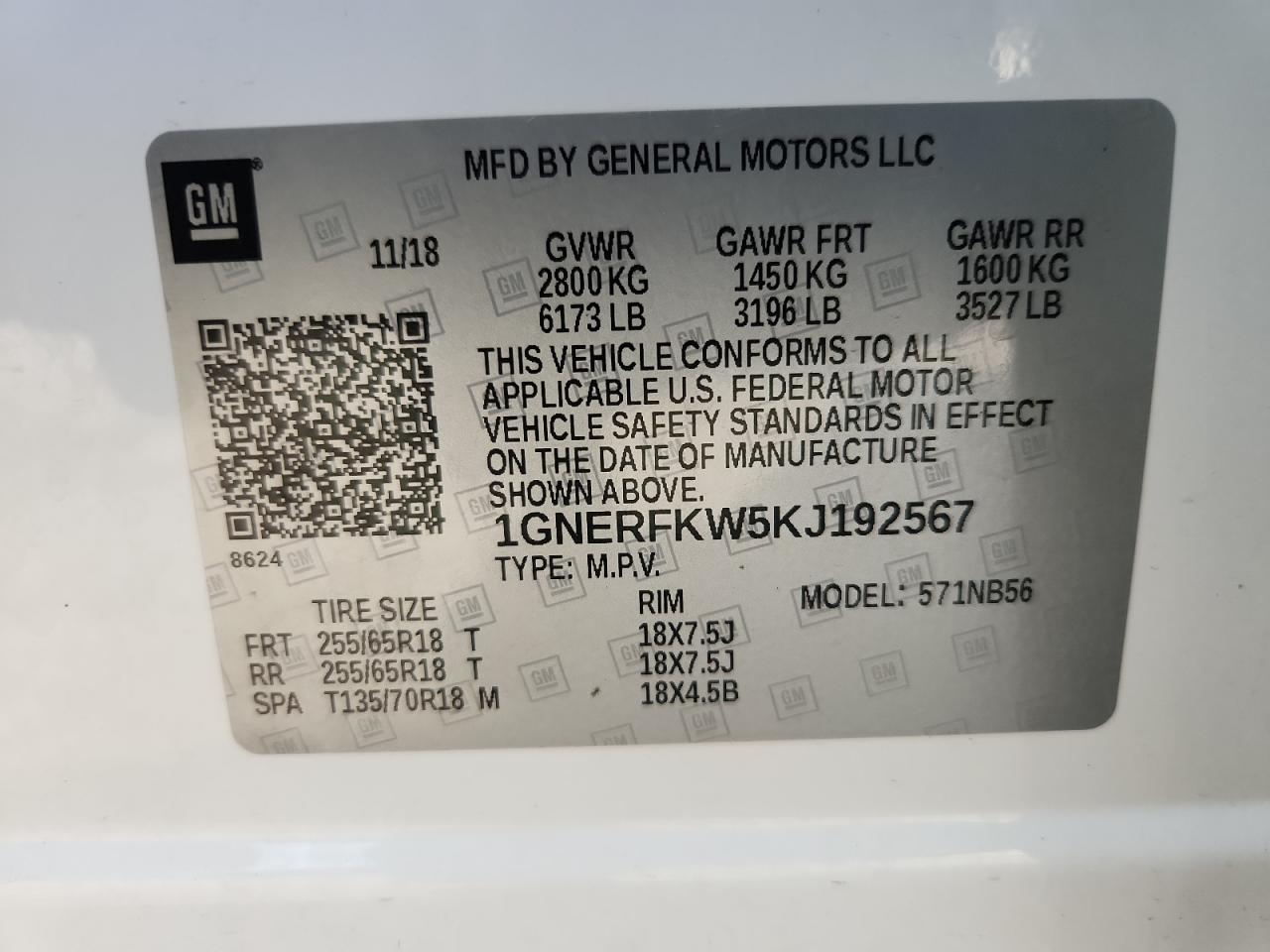 2019 Chevrolet Traverse Ls VIN: 1GNERFKW5KJ192567 Lot: 80603625