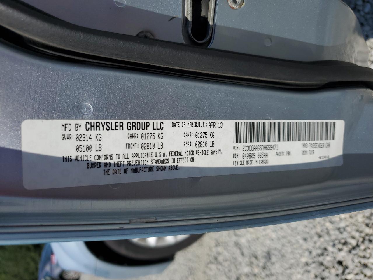 2013 Chrysler 300 VIN: 2C3CCAAG6DH659471 Lot: 70580845