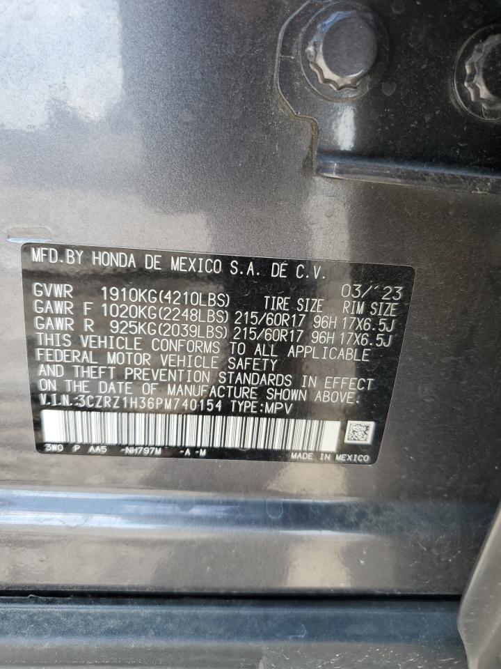 2023 Honda Hr-V Lx VIN: 3CZRZ1H36PM740154 Lot: 71522495