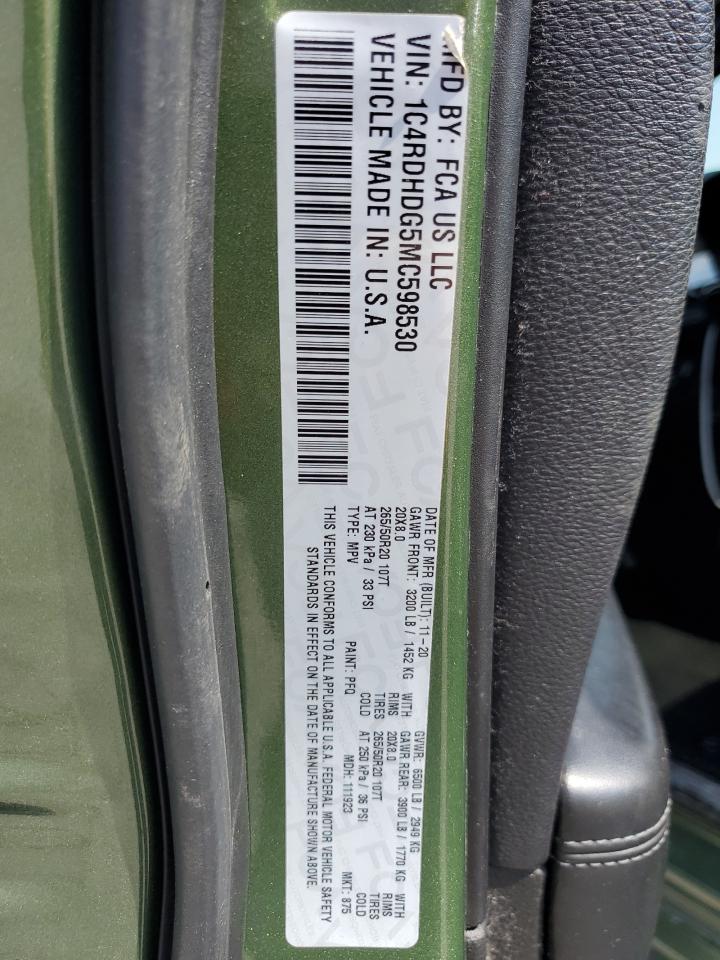 2021 Dodge Durango Gt VIN: 1C4RDHDG5MC598530 Lot: 81136045