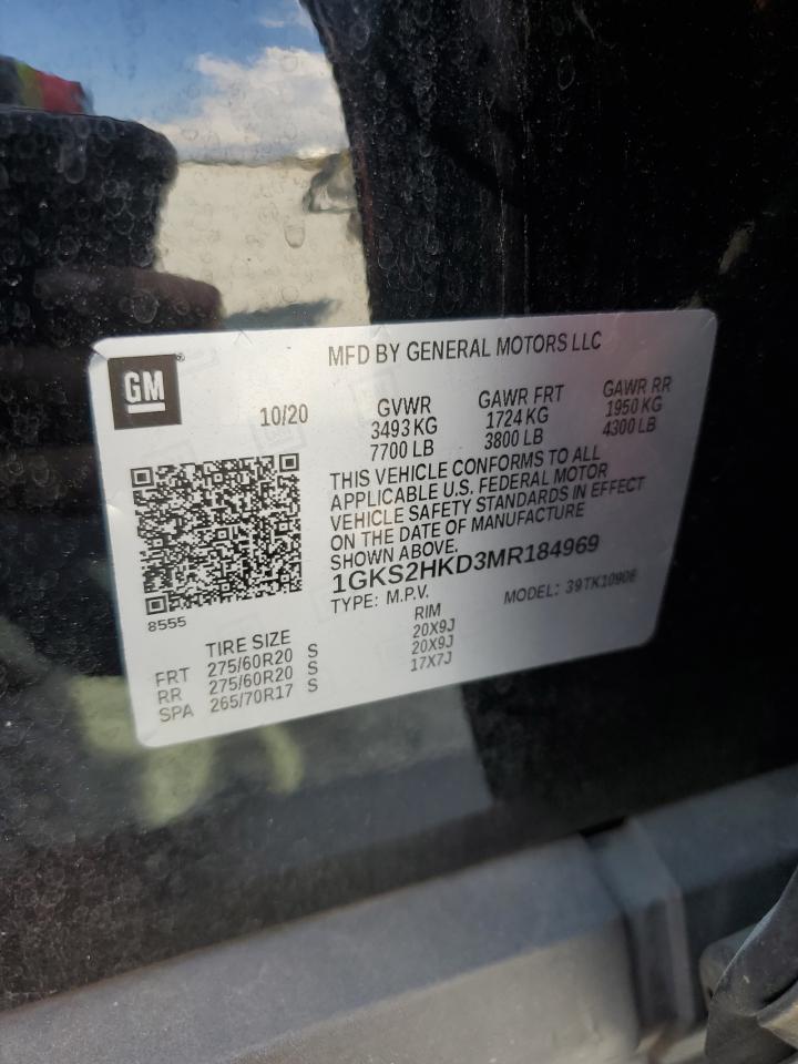 2021 GMC Yukon Xl K1500 At4 VIN: 1GKS2HKD3MR184969 Lot: 63404845