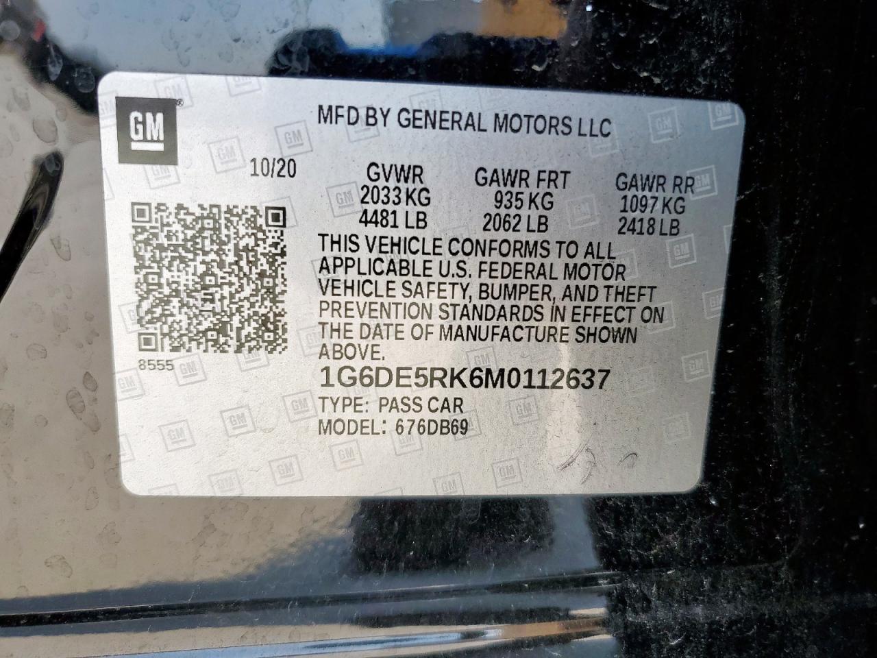 2021 Cadillac Ct4 Luxury VIN: 1G6DE5RK6M0112637 Lot: 80401925