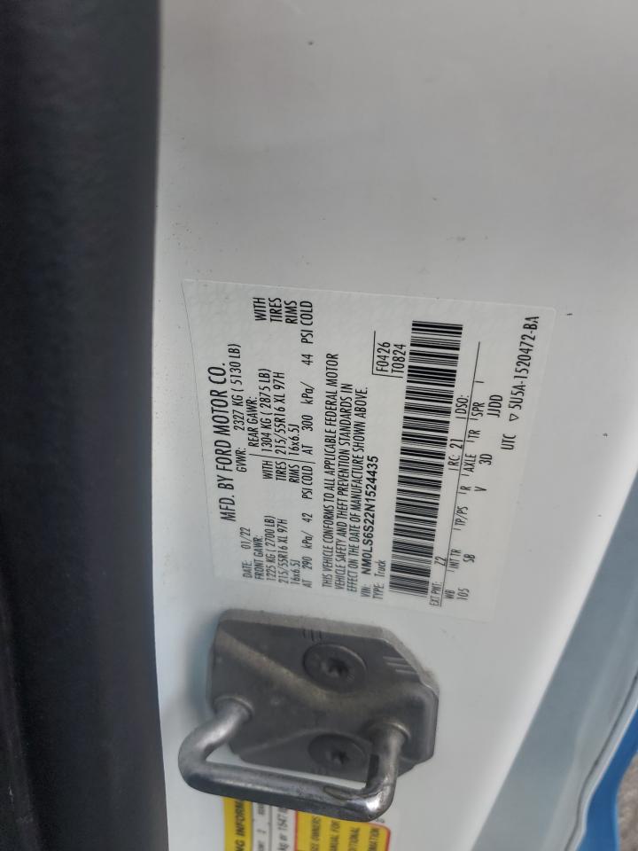 2022 Ford Transit Connect Xl VIN: NM0LS6S22N1524435 Lot: 80307745