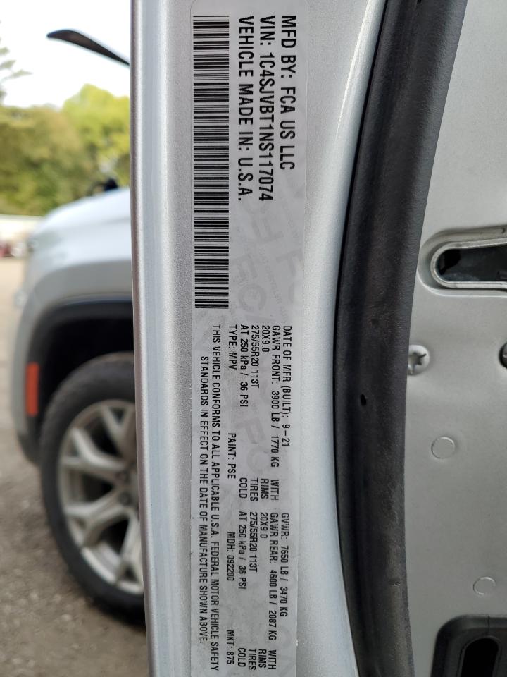 2022 Jeep Wagoneer Series Ii VIN: 1C4SJVBT1NS117074 Lot: 81452045