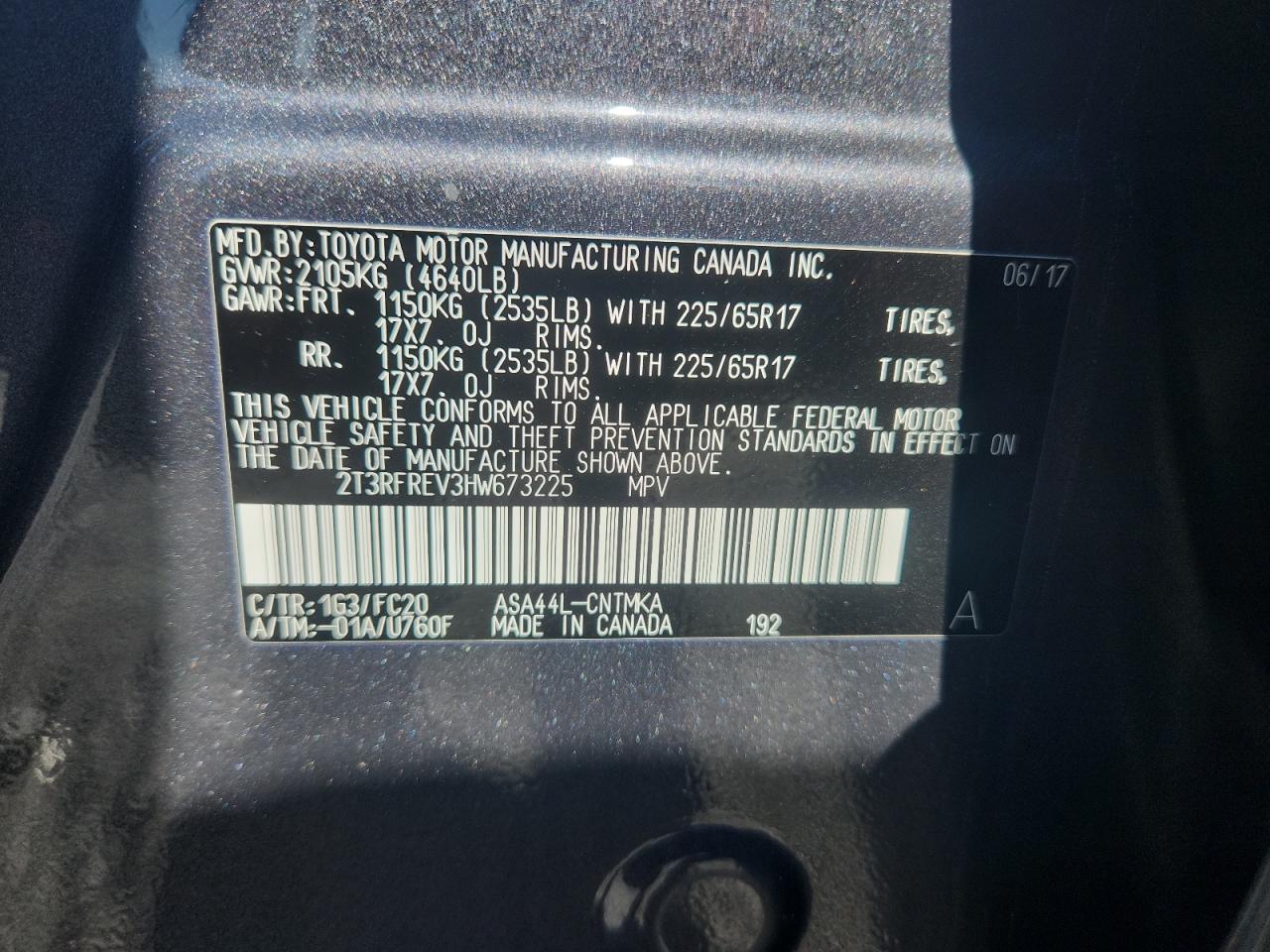 2017 Toyota Rav4 Xle VIN: 2T3RFREV3HW673225 Lot: 80132875
