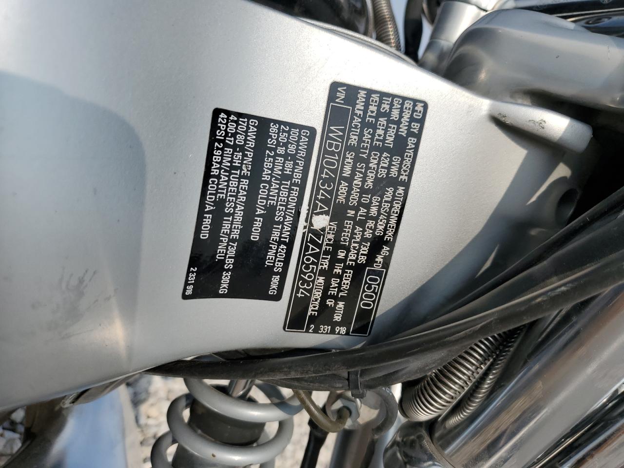 2000 BMW R1200 C VIN: WB10434A2YZA65934 Lot: 71858375